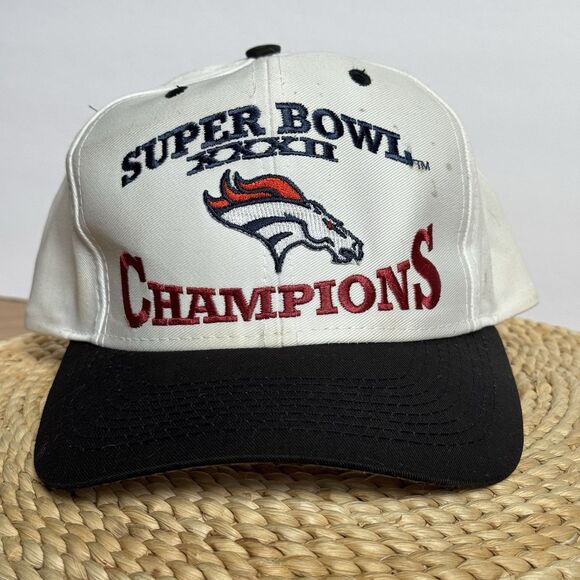 VTG 90s Denver Broncos Super Bowl XXXII 32 Snapback Adjustable Hat Cap NFL 1998 - Picture 1 of 8